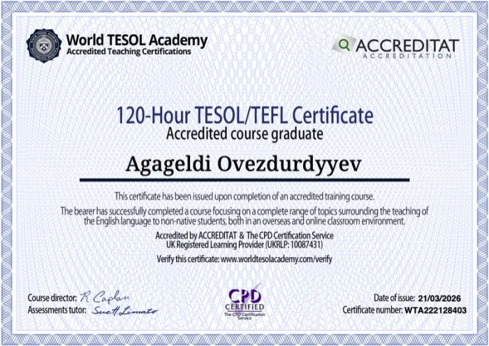 120-Hour TESOL/TEFL Certificate